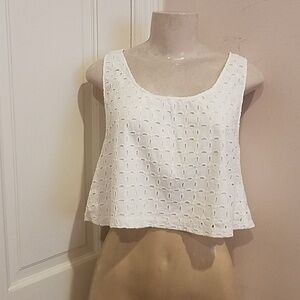 WOOD WOOD WHITE CROP TOP SIZE SMALL